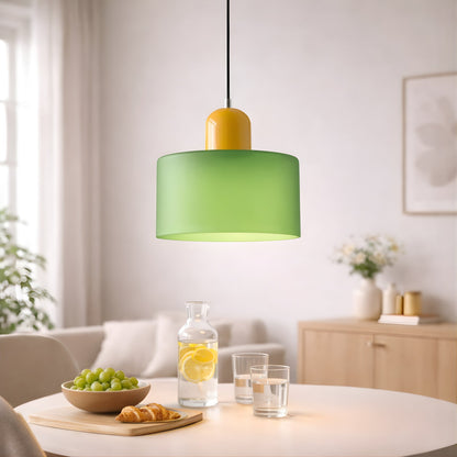 Creative Bauhaus Glass Pendant – Modern Architectural Colour Statement