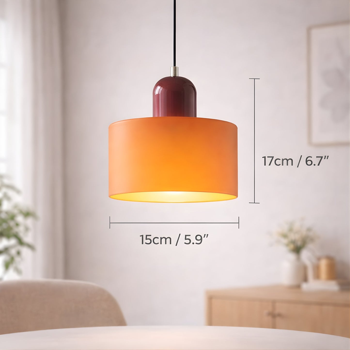 Creative Bauhaus Glass Pendant – Modern Architectural Colour Statement