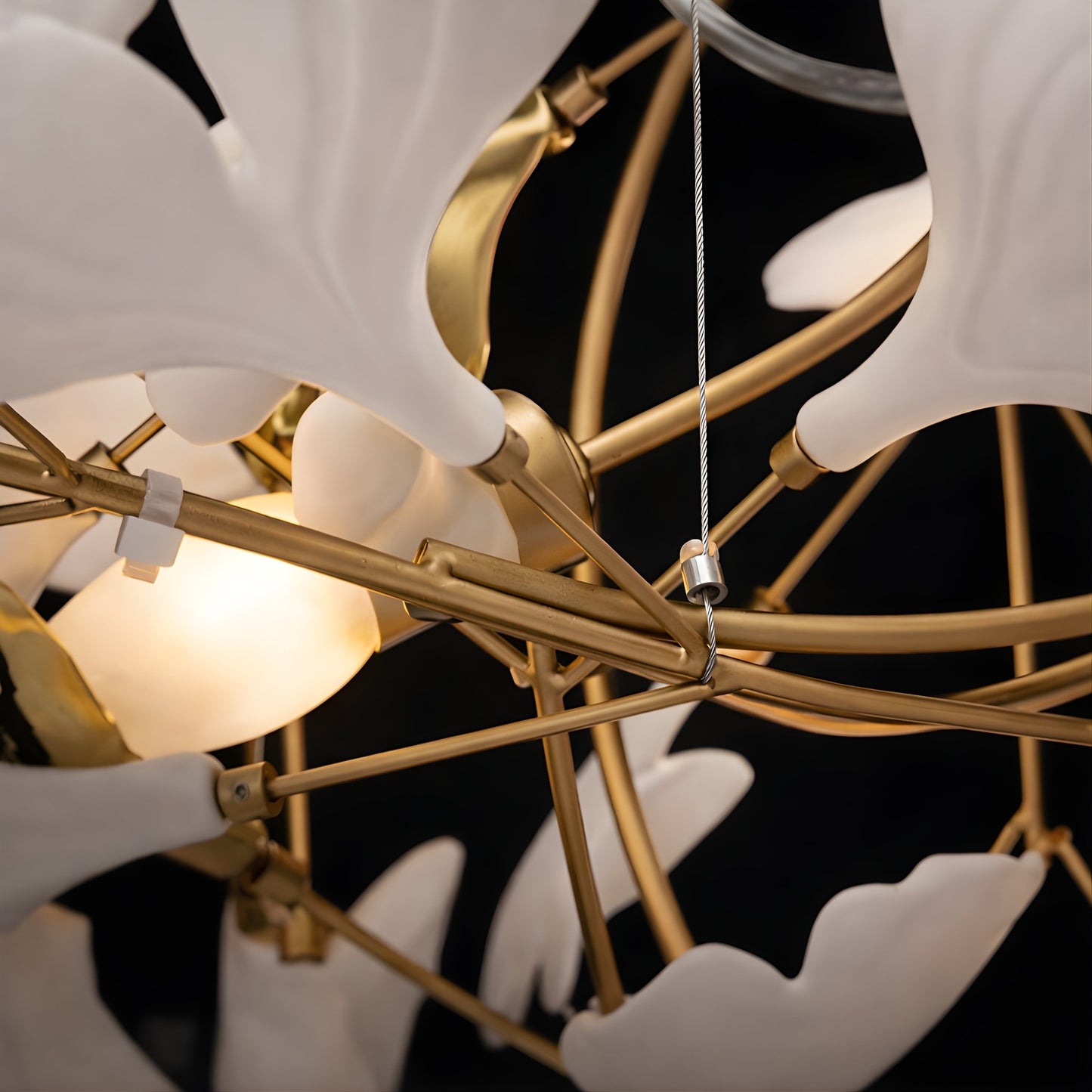 Ginkgo Leaf Chandelier – Modern Ceramic Statement Light