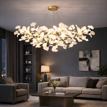 Ginkgo Leaf Chandelier – Modern Ceramic Statement Light
