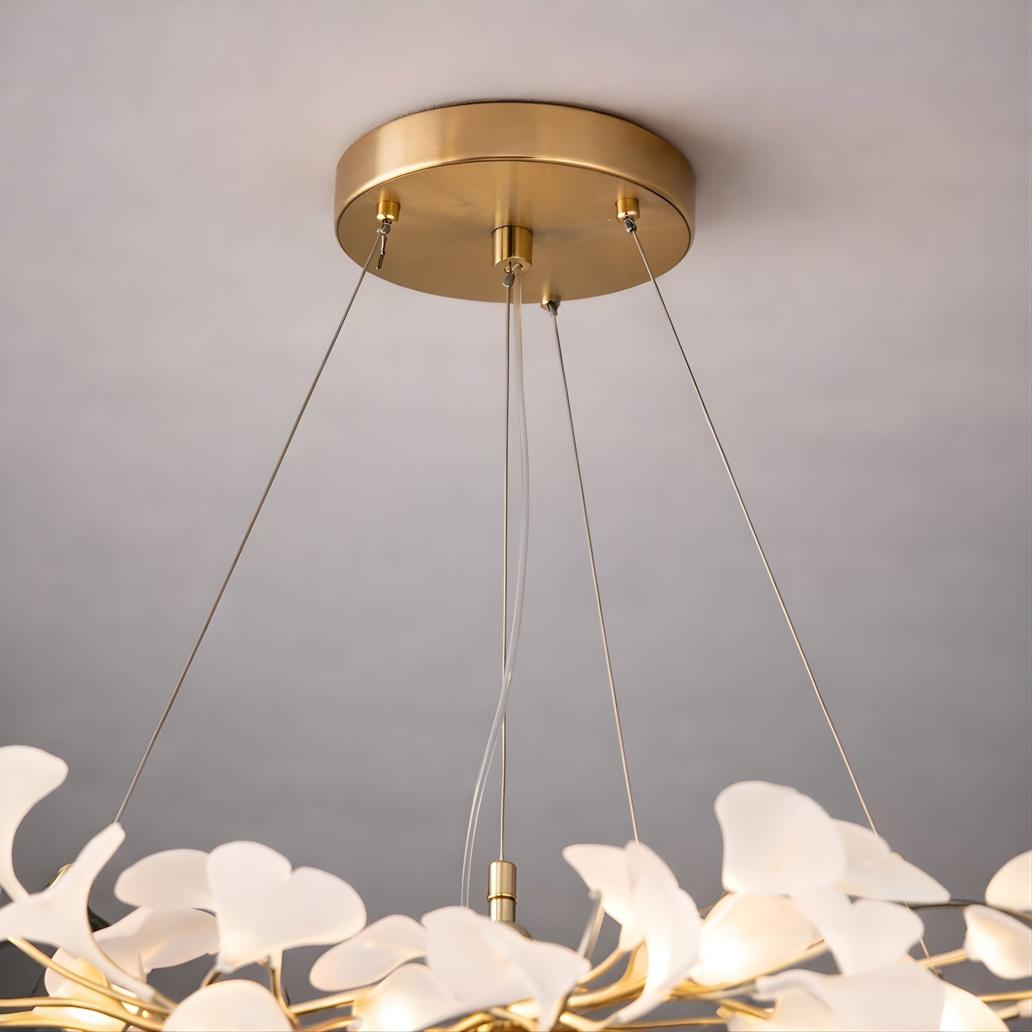Ginkgo Leaf Chandelier – Modern Ceramic Statement Light