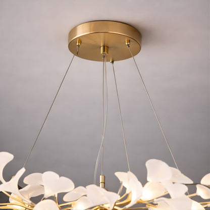 Ginkgo Leaf Chandelier – Modern Ceramic Statement Light
