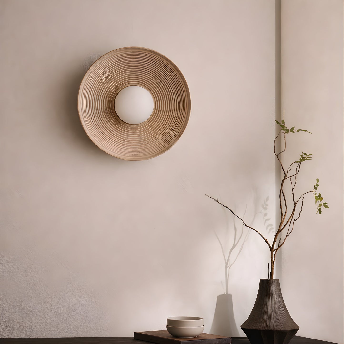 Japanese Halo Wall Light – Modern Minimal Statement