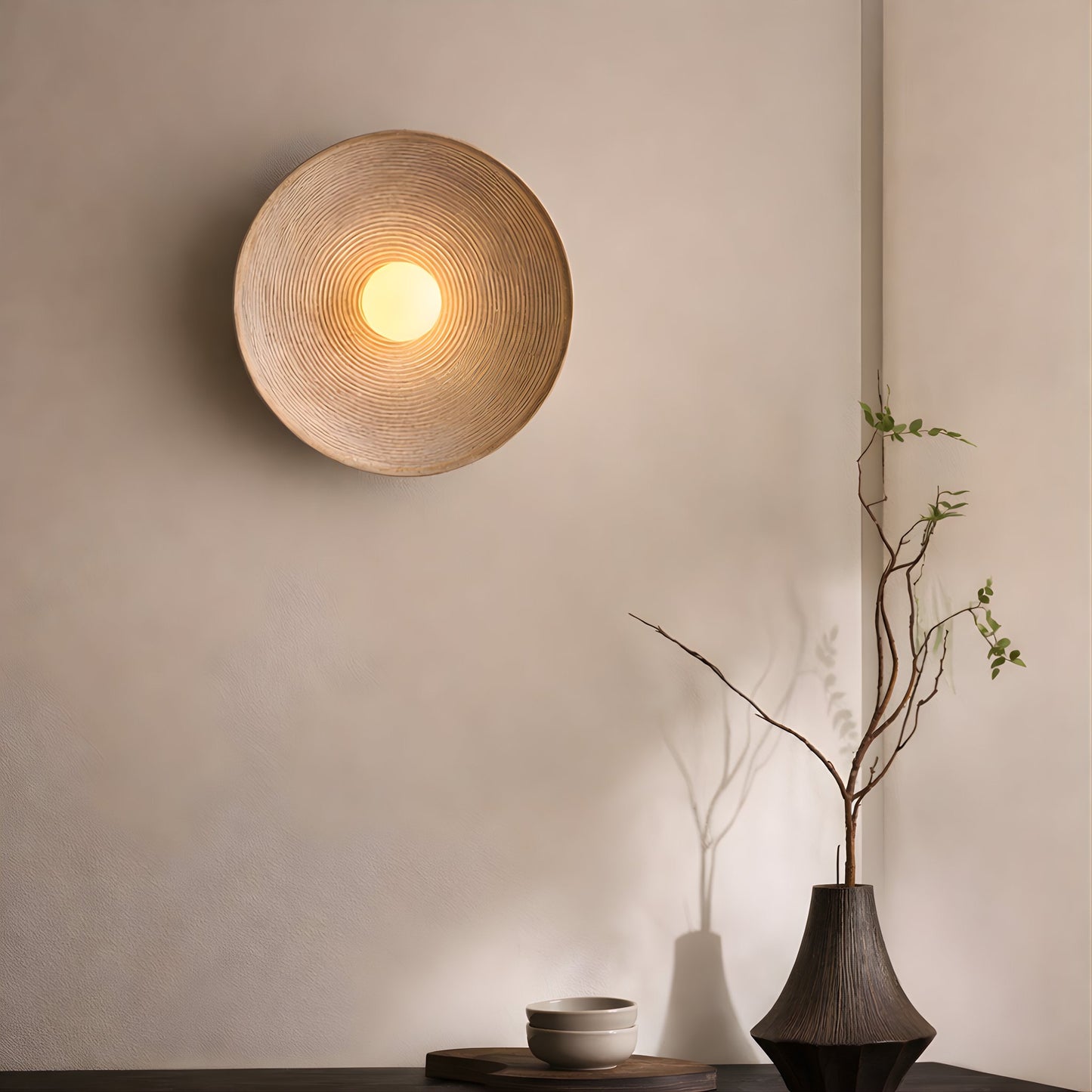 Japanese Halo Wall Light – Modern Minimal Statement