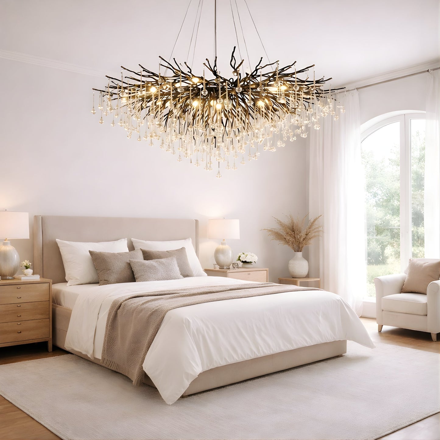 Raindrop Black Chandelier – Sculptural Crystal Statement