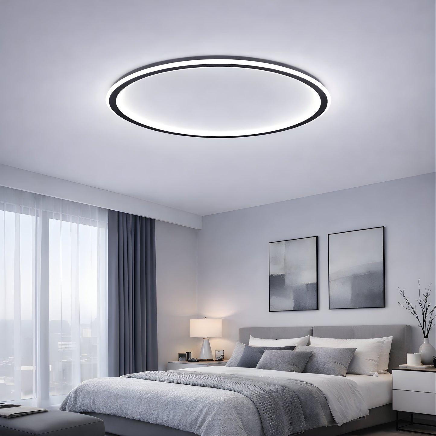 Halo Flush Mount Ceiling Light – Minimal Modern LED Ring