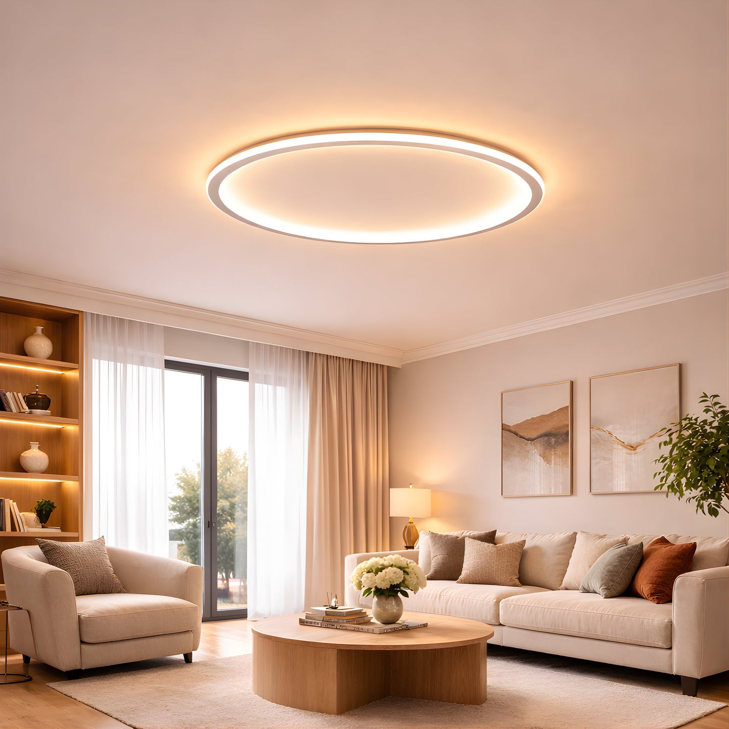 Halo Flush Mount Ceiling Light – Minimal Modern LED Ring