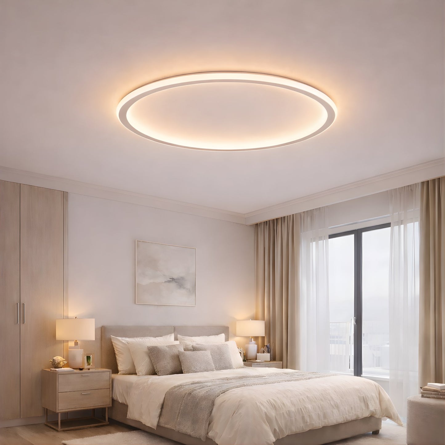 Halo Flush Mount Ceiling Light – Minimal Modern LED Ring