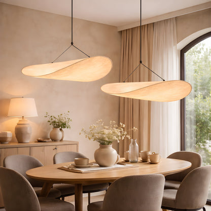 Japandi Silk Pendant Light – Sculptural Modern Ceiling Light