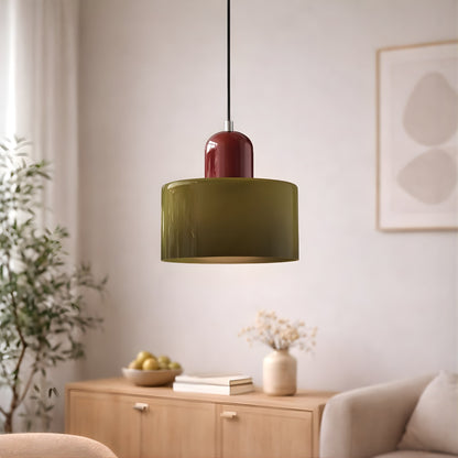Creative Bauhaus Glass Pendant – Modern Architectural Colour Statement