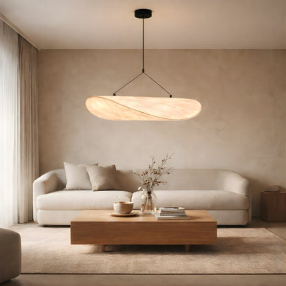 Japandi Silk Pendant Light – Sculptural Modern Ceiling Light